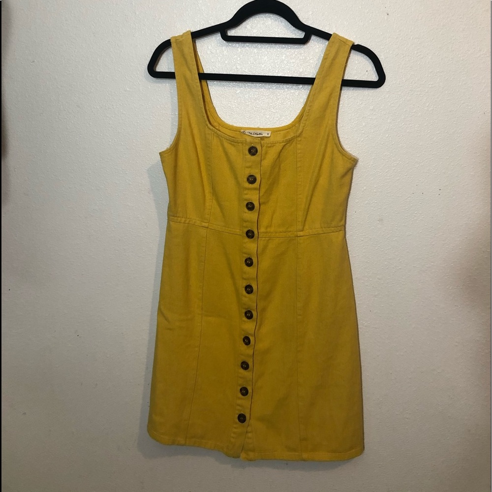 Yellow corduroy dress